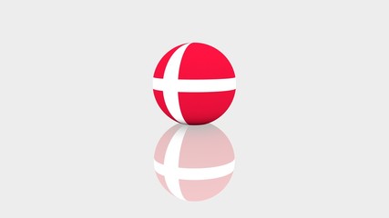 3d rendering sphere Denmark flag