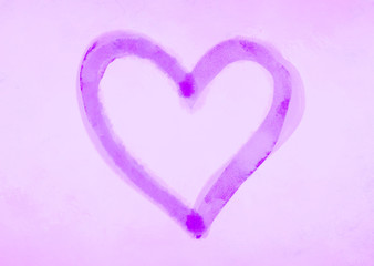 Purple watercolor heart