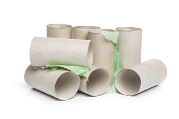 toilet paper on white background