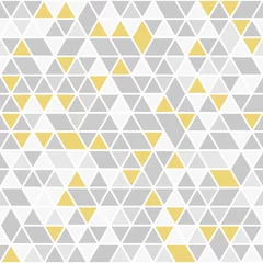 Behang Geometrisch vectorpatroon met grijze en gouden driehoeken. Geometrische moderne sieraad. Naadloze abstracte achtergrond © Fine Art Studio