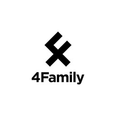 Illustration logo combination from letter F with number four logo design concept