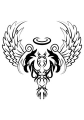 devil angel wing ornament tattoo