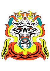 dark soul devil laughing ornament tattoo