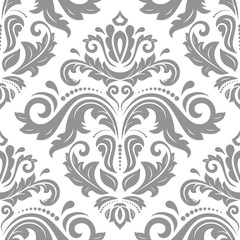 Orient vector classic pattern. Seamless abstract silver background with vintage elements. Orient background. Ornament for wallpaper and packaging