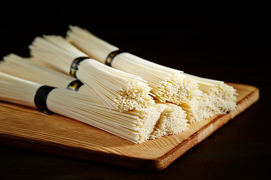 Bunch of somen noodle, white thin noodle 