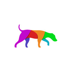 Dog colorful vector logo design concept