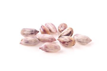 Boiled peanut on white background.
