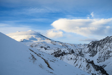 Fototapeta na wymiar Elbrus mountain ridge landscape in the Caucasus region