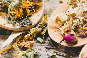 herbal tea with flowers