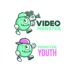 monster cute character logo