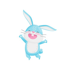 Fototapeta na wymiar Cute rabbit on white background. Vector illustration.