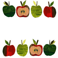 set with a cut-out paper apples