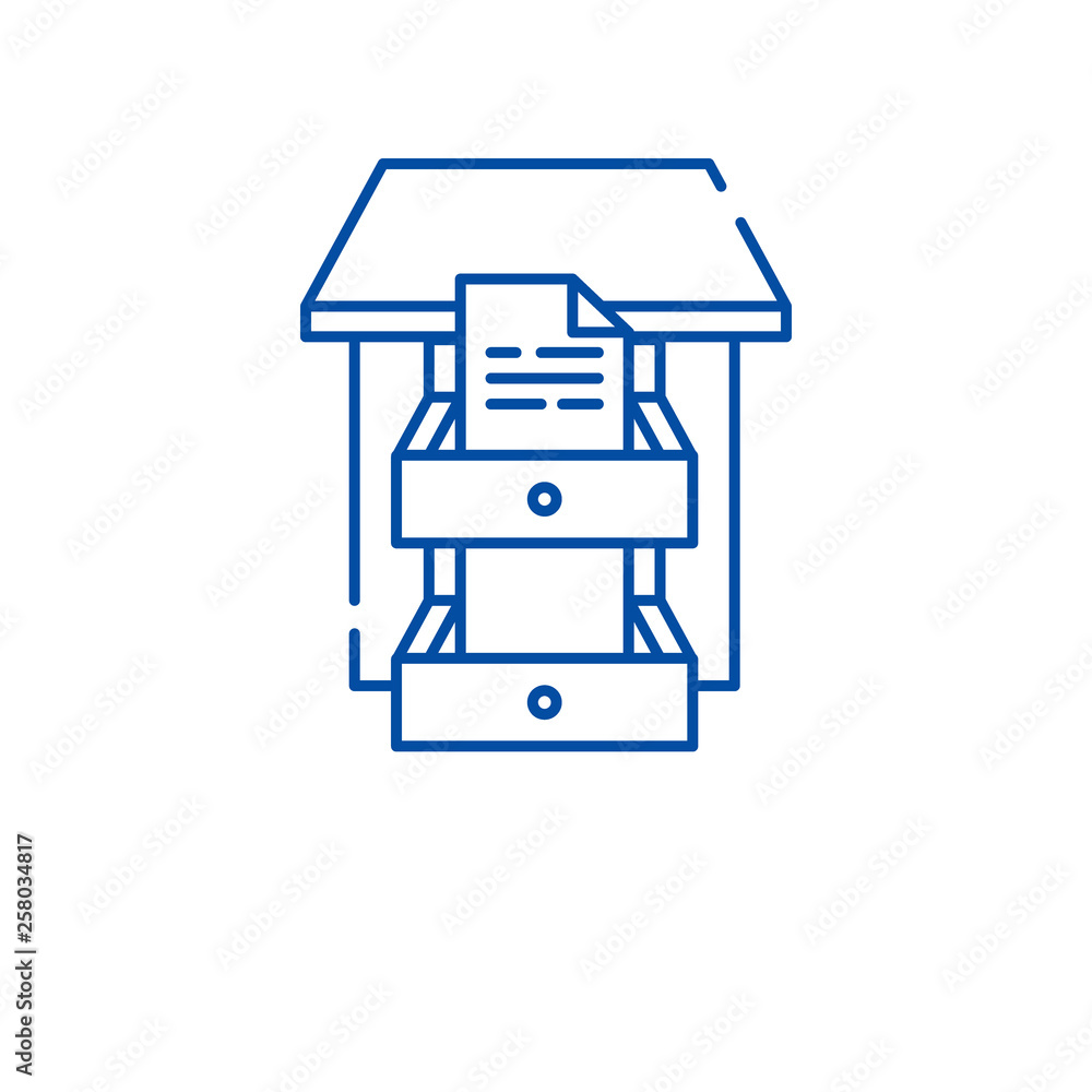 Poster data archive line concept icon. data archive flat vector website sign, outline symbol, illustration.