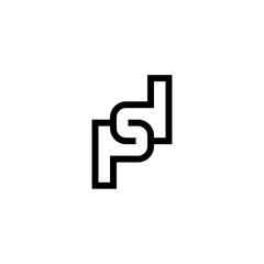 initial letter P S D logo design template