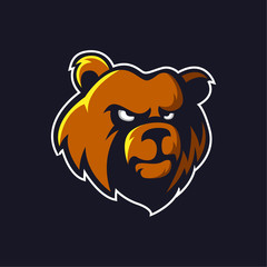 Fototapeta premium Bear logo mascot vector can be downloaded in vector format for unlimited image size and to easily change colors 