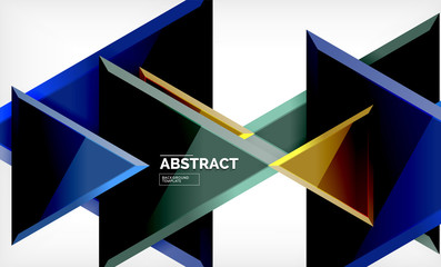 Tech futuristic geometric 3d shapes, minimal abstract background