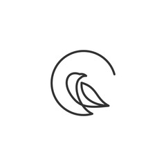 Fototapeta premium bird line logo design