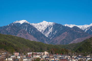 春の木曽駒ヶ岳　信州　長野　冠雪