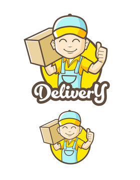 Delivery man Character Logo Icon