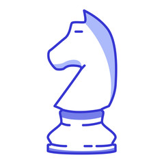 Chess figure horse. Flat vector line art.Board game.