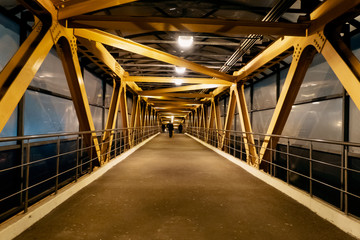 Fototapeta premium Overbridge above a high road in Moscow