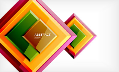 Square abstract background, glossy geometric design