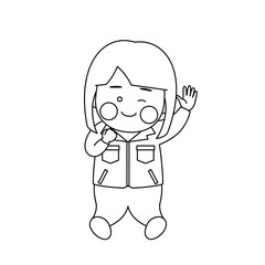女性作業着ジャンプ