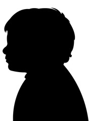 a boy head silhouette vector