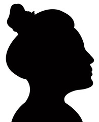 a woman head silhouette vector