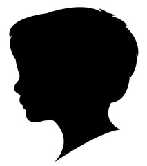 a boy head silhouette vector