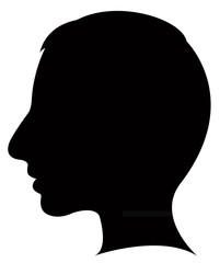 a young man head silhouette vector