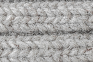 Light knitted texture closeup, visible yarn and fiber. The image is suitable as a background for various tasks.