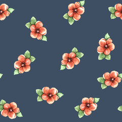 Seamless watercolor pattern of flowers