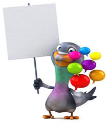 Fun pigeon - 3D Illustration
