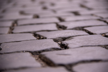 An old cobblestone with a place for the inscription