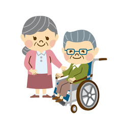 車椅子　男性　夫婦