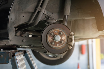 Car Brake Disc close up.