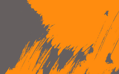 grey orange and blue paint brush strokes background  - 258044802