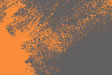 grey orange and blue paint brush strokes background  - 258044808
