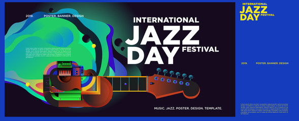 Vector colorful international jazz day poster and banner