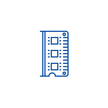 blue ram memory module icon clip art preview