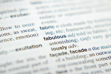 The explanation of the word Fabulous in dictionary