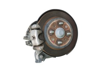 Car Brake Disc on white background with clipping.