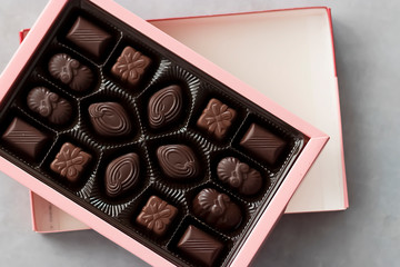 Box of chocolate candies.