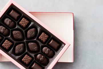 Box of chocolate candies.