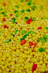 Corns, red and green paprika salad