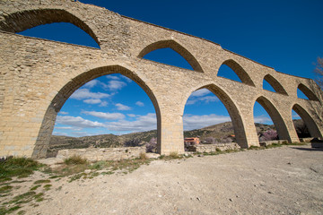 The aqueduct of the medieval village of Morella
