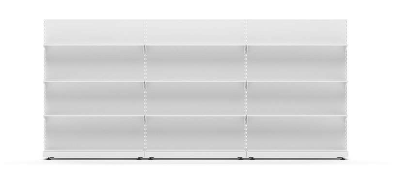 rayonnage vide pour pr&eacute;sentation de produits