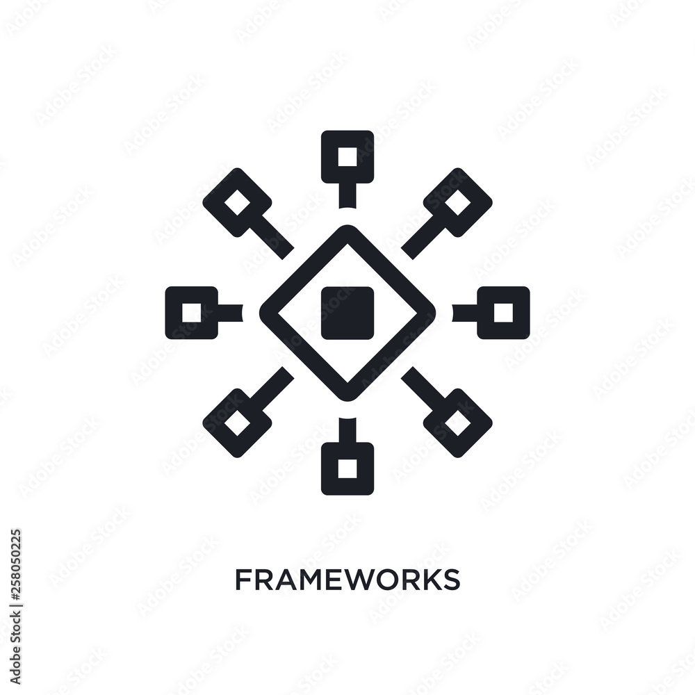 Poster frameworks isolated icon. simple element illustration from technology concept icons. frameworks edit