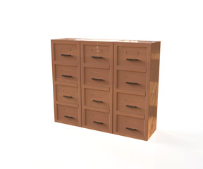 Office filing cabinets. 3d illustration